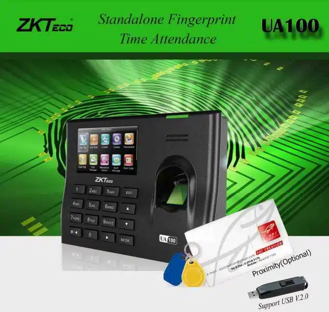 Máy Chấm Công Kiểm Soát Vân Tay Thẻ Từ ZKTeco UA100