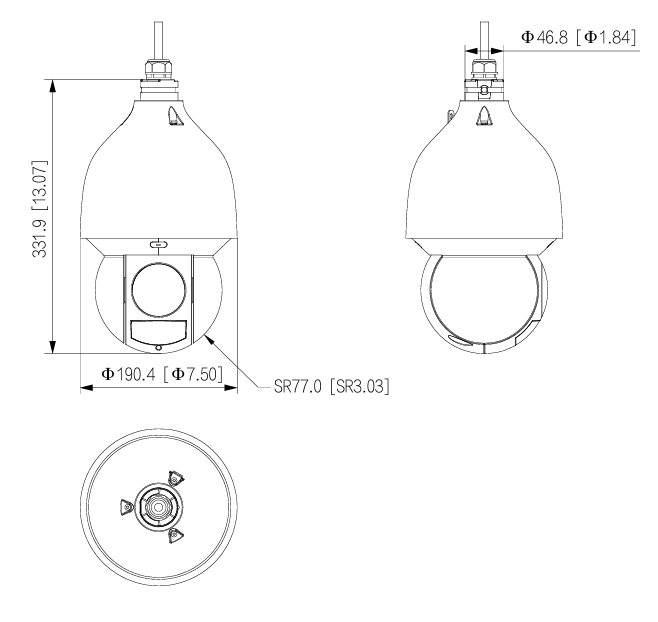 Thiết kế dạng dome chắc chắn, chịu được các tác động bên ngoài