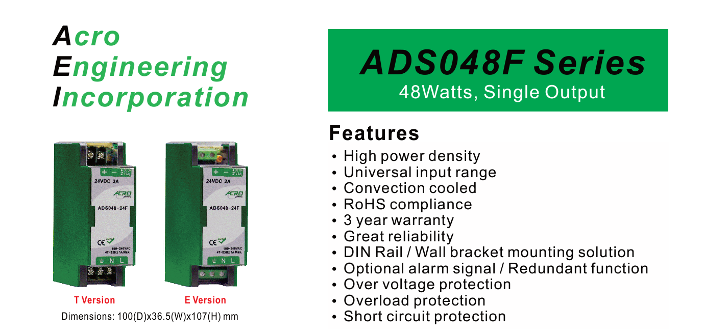 ADS048-12F là giải pháp cấp nguồn ổn định và đáng tin cậy cho các hệ thống kiểm soát