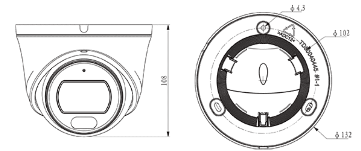 Thiết kế dạng Dome nhỏ gọn chắc chắn