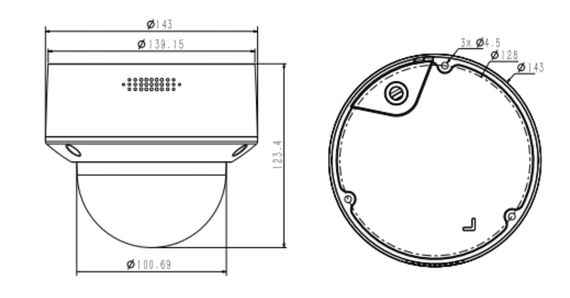 Thiết kế dạng Dome nhỏ gọn hiện đại