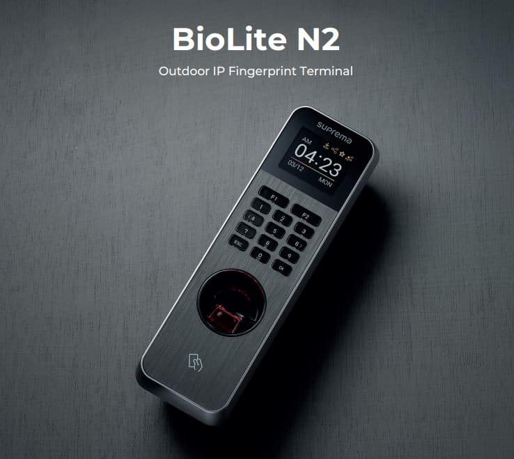Máy Chấm Công Suprema BioLite N2 – Kiểm Soát Cửa, Xác Thực Vân Tay & RFID Bảo Mật Cao