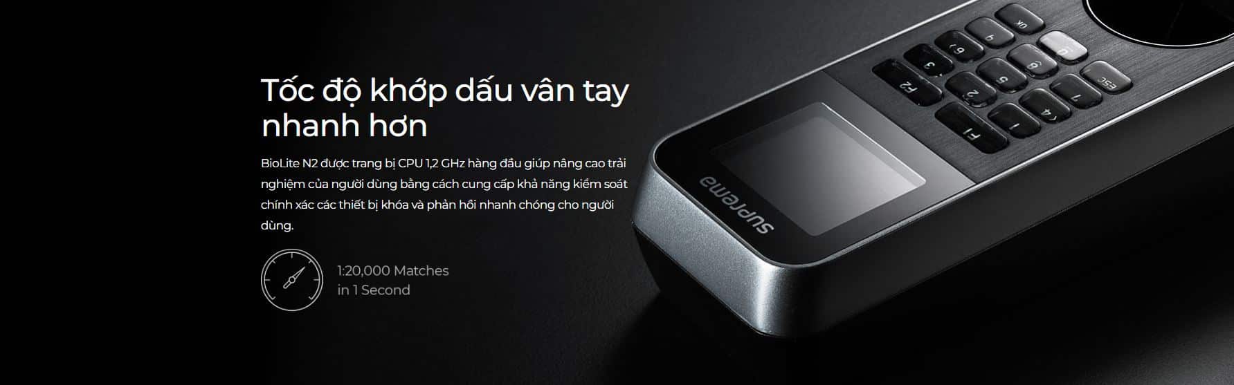 Máy Chấm Công Suprema BioLite N2 – Kiểm Soát Cửa, Xác Thực Vân Tay & RFID Bảo Mật Cao
