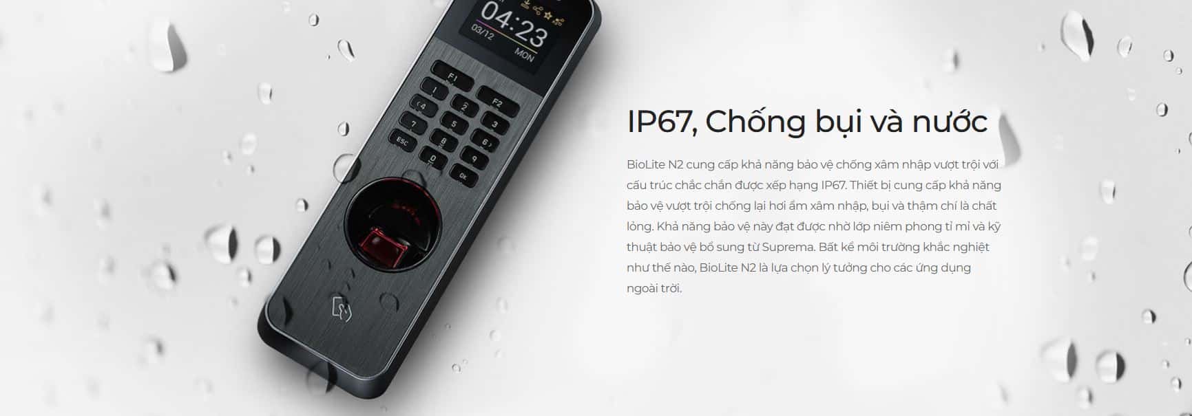 Máy Chấm Công Suprema BioLite N2 – Kiểm Soát Cửa, Xác Thực Vân Tay & RFID Bảo Mật Cao