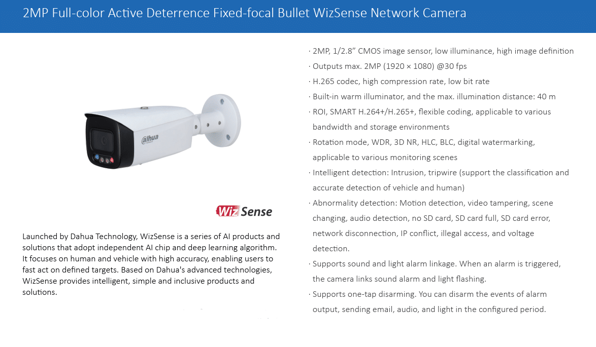 DH-IPC-HFW3249T1P-AS-PV (2MP) là giải pháp giám sát an ninh thông minh