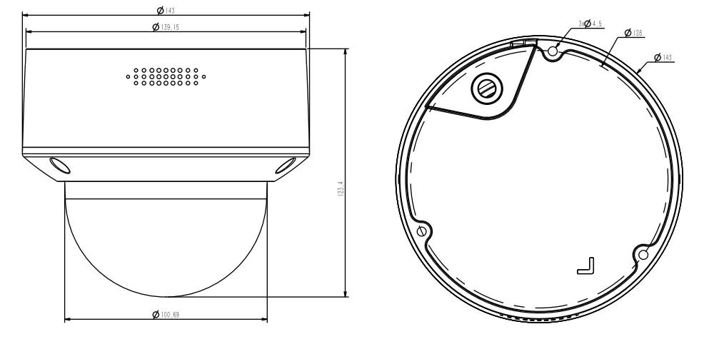 Thiết kế dạng Dome nhỏ gọn hiện đại