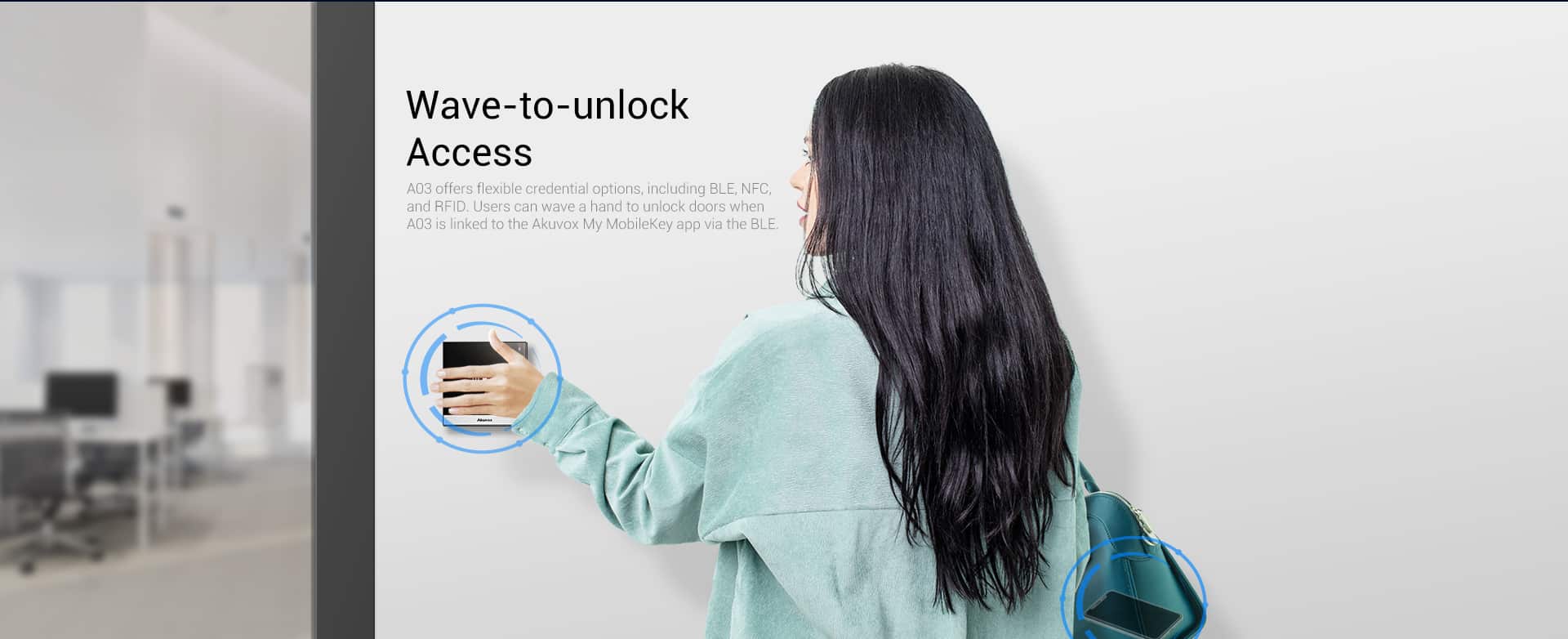 Thiết Bị Kiểm Soát Cửa Akuvox A03 – Đầu Đọc Thẻ Từ RFID, Hỗ Trợ NFC, Tích Hợp Bluetooth, Nguồn PoE