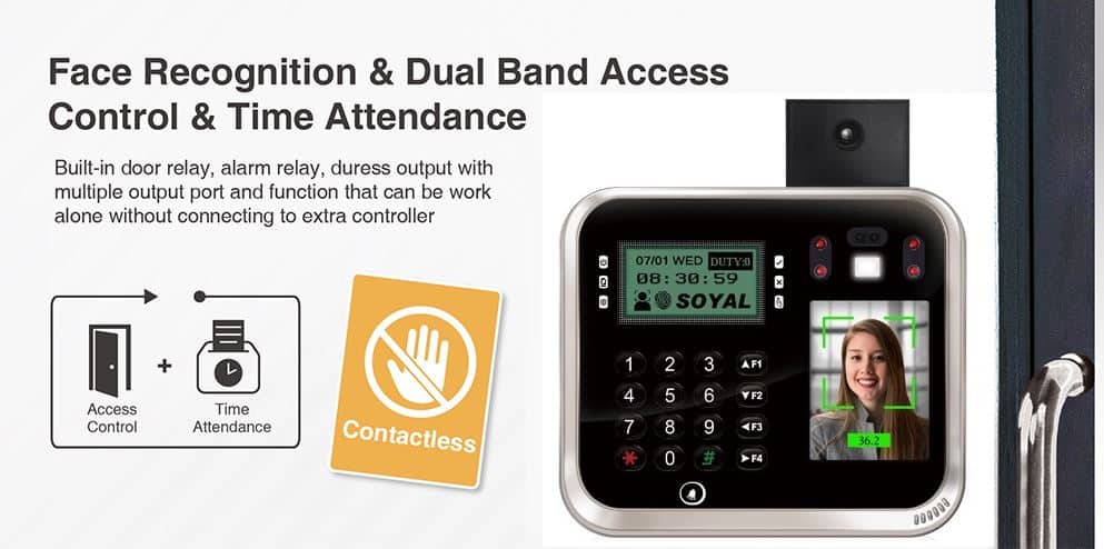 Thiết Bị Chấm Công Kiểm Soát Cửa AR-837-EA-T – Nhận Diện Khuôn Mặt & Đo Nhiệt Độ Chính Xác