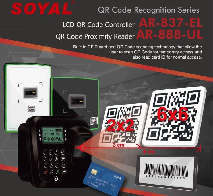 Đầu Đọc QR Code Soyal AR-837-EL – Tích Hợp Thẻ Từ, Kiểm Soát Cửa Thông Minh