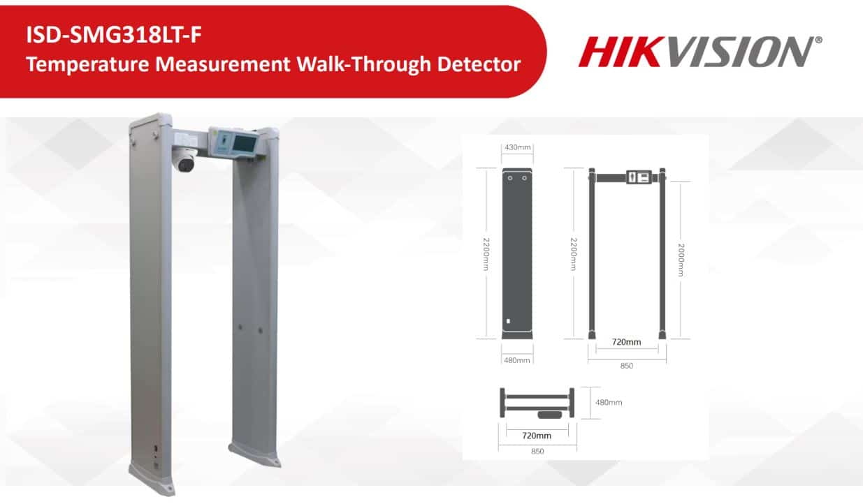 Cổng Dò Kim Loại Hikvision ISD-SMG318LT-F - Tích Hợp Đo Thân Nhiệt Thông Minh