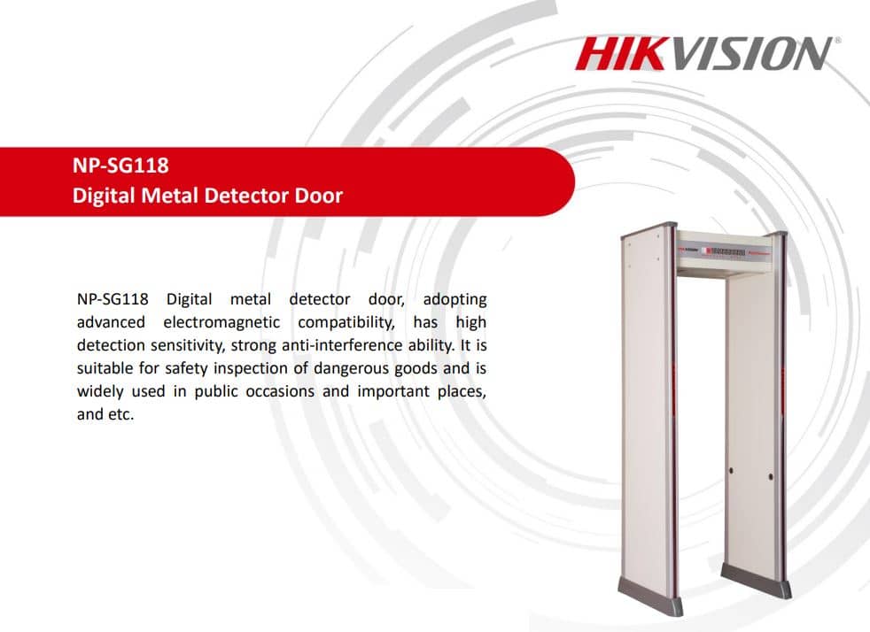 Cổng Dò Kim Loại Hikvision NP-SG118 - 18 Vùng Phát Hiện, Cổng Dò Kim Loại Chính Xác
