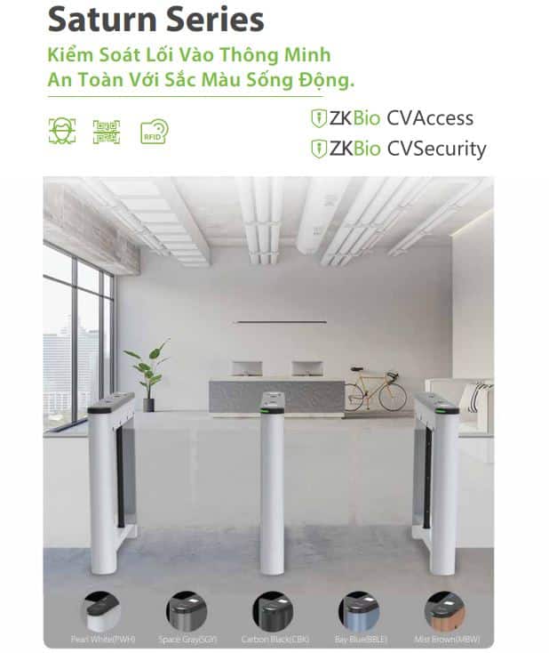 Cổng Swing Barrier ZKTeco Saturn S1200 - Cổng Phân Làn An Ninh, Kiểm Soát Ra Vào Nhanh Chóng