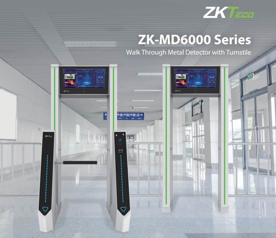 Cổng Dò Kim Loại ZKTeco ZK-MD6000S - Tích Hợp Cổng Xoay An Ninh