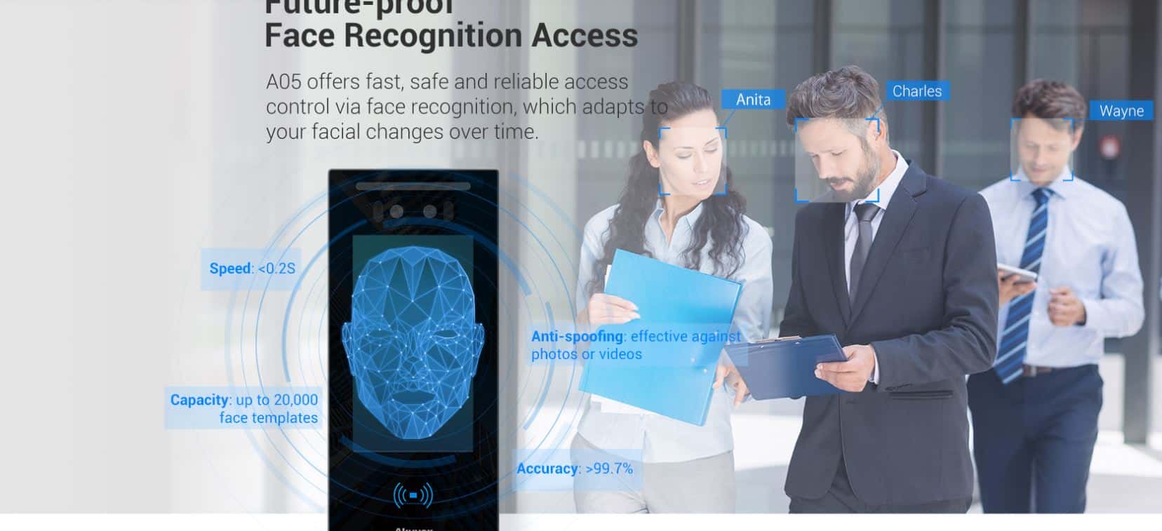 Thiết Bị Kiểm Soát Cửa Nhận Diện Khuôn mặt Akuvox A05C - Công Nghệ Face ID, Tích Hợp Đo Nhiệt Độ