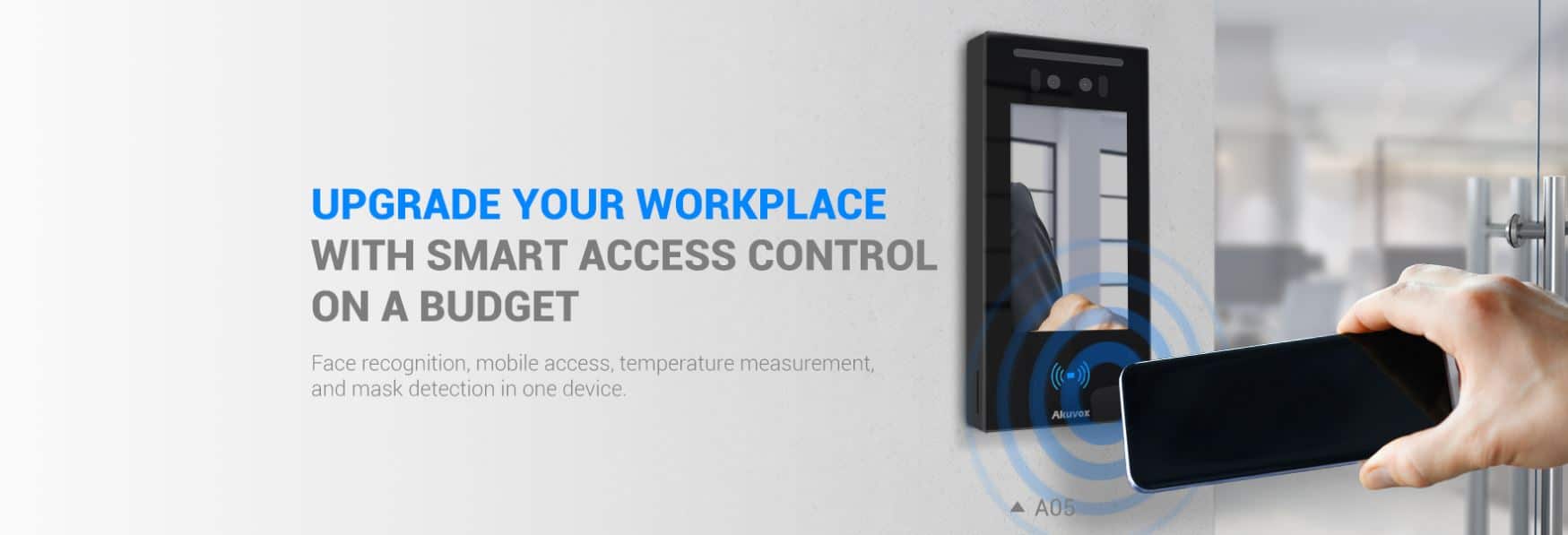 Thiết Bị Kiểm Soát Cửa Nhận Diện Khuôn mặt Akuvox A05S-MD02 - Xác Thực Face ID, Tích Hợp Đo Nhiệt Độ