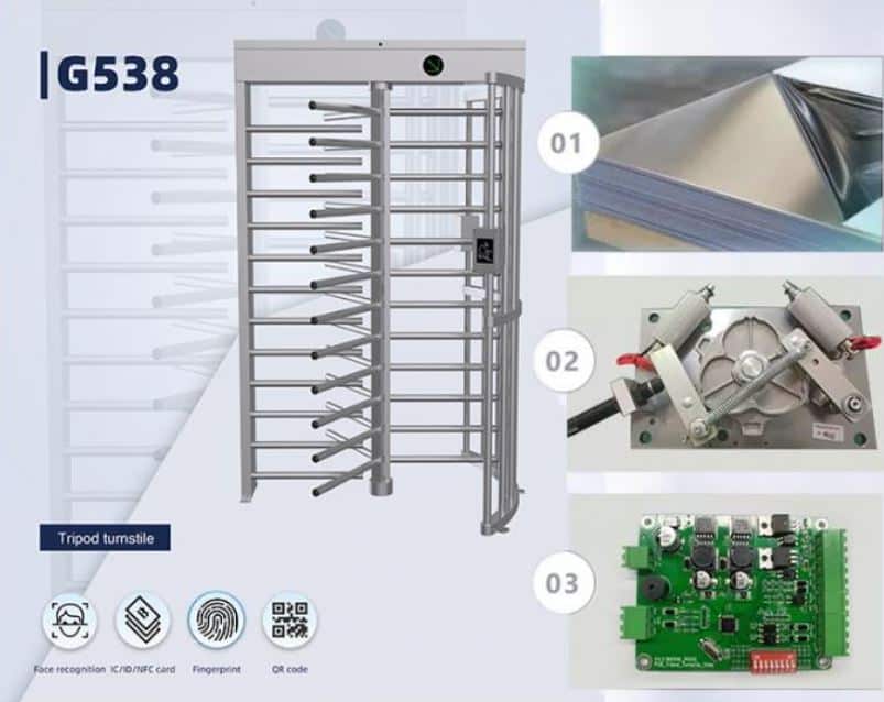 Cổng Xoay Turboo G538 - Cổng Full Height, Tối Ưu Cho Kiểm Soát Ra Vào