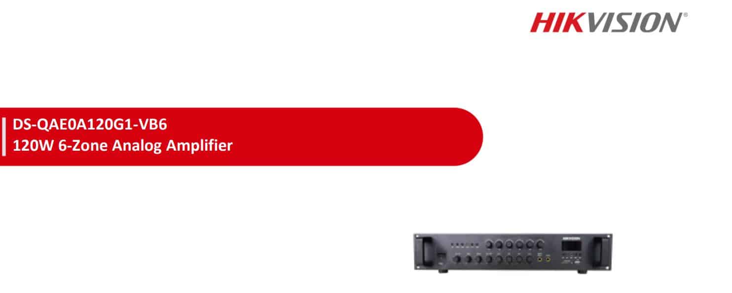 Âm Ly Hikvision DS-QAE0A120G1-VB6 - Âm Ly Analog, Công Suất 120W, Hỗ Trợ Bluetooth