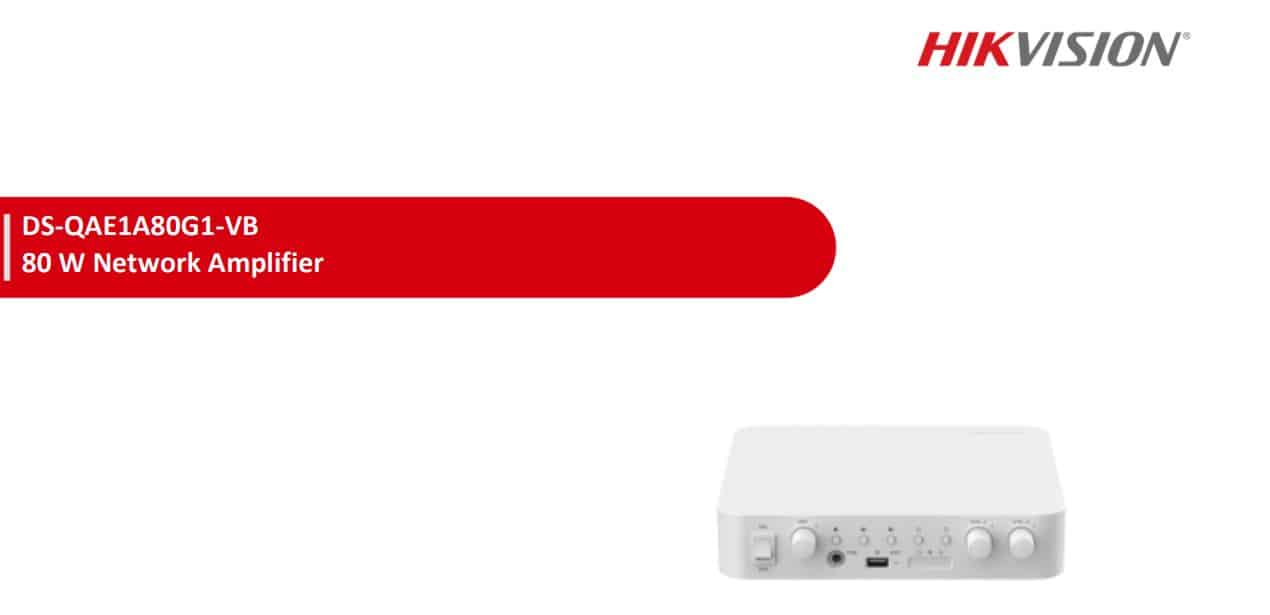 Âm Ly Hikvision DS-QAE1A80G1-VB - Công Suất 80W, 1 Cổng RJ45, Hỗ Trợ Bluetooth