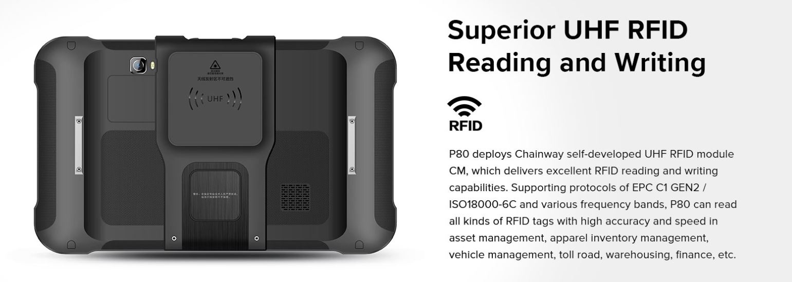 Máy Tính Bảng UHF RFID Chainway P80 - Hỗ Trợ Vân Tay, Mã Vạch