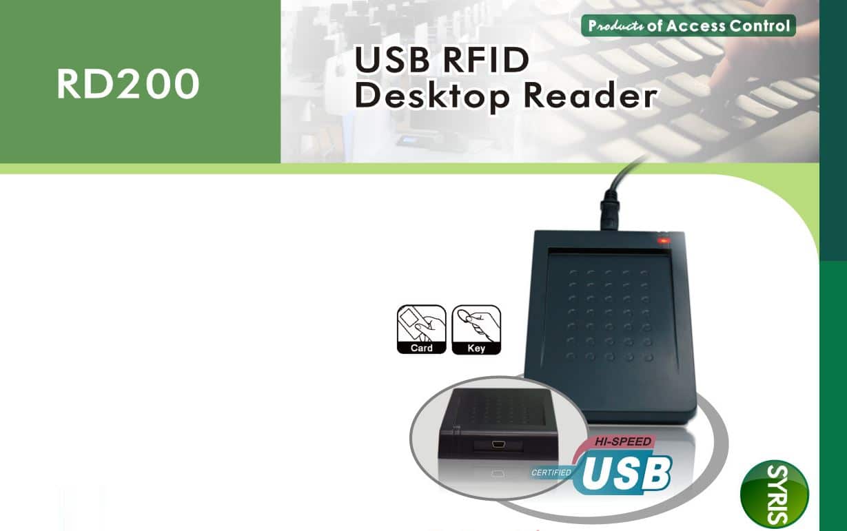 Đầu Đọc Thẻ Syris RD200-LF - Đầu Đọc Thẻ RFID Low Frequency Để Bàn