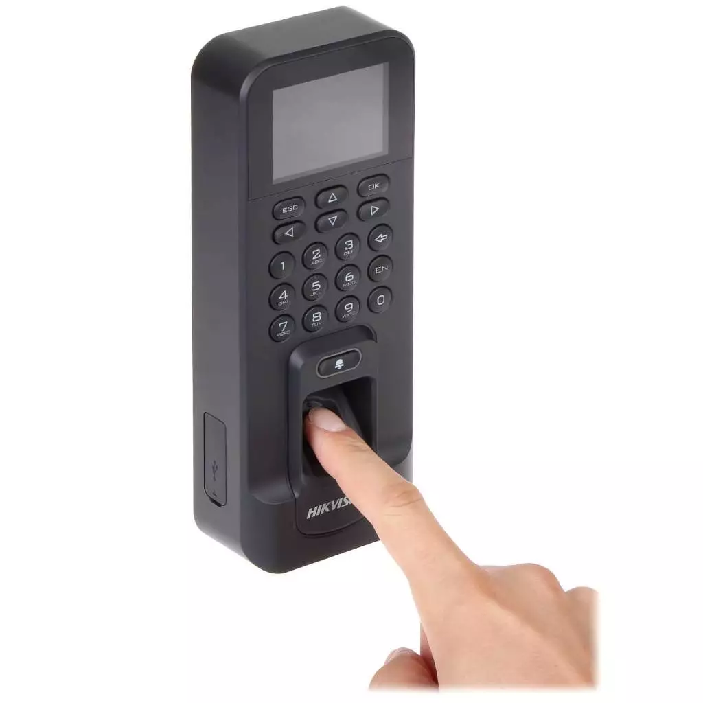 Máy chấm công vân tay Hikvision SH-K1T9804BMF là giải pháp tích hợp quản lý kiểm soát ra vào và chức năng chấm công