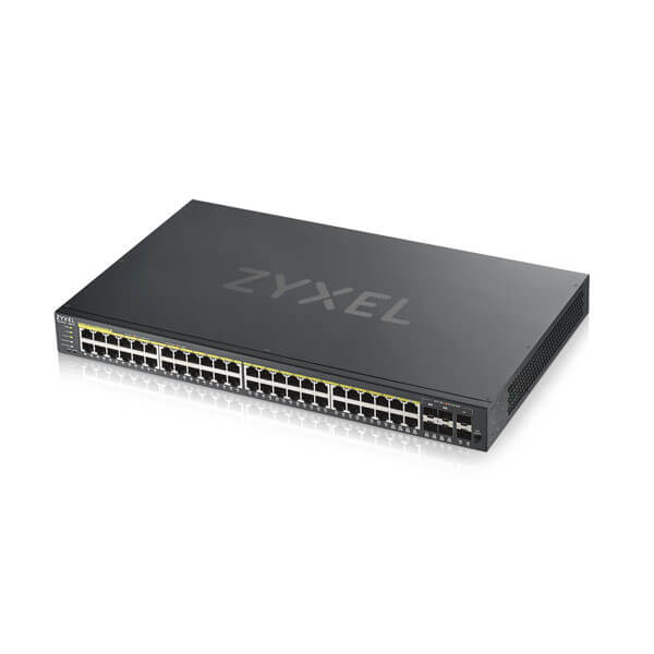 Switch Zyxel GS1920-48HPv2 – Bộ Chuyển Mạch 48 Port PoE Gigabit, 4 Port Combo, Switch Smart Managed PoE 375W