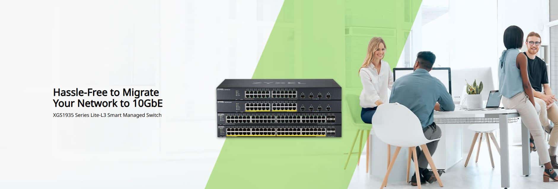 Switch Zyxel XGS1935-28 - Bộ Chuyển Mạch 24 Port GbE, 4 Port SFP+ 10G Uplink, Switch L3 Smart Managed