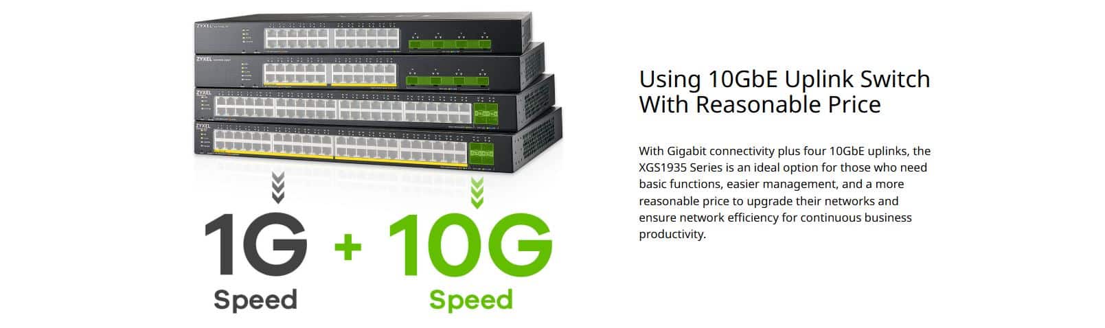 Switch Zyxel XGS1935-28 - Bộ Chuyển Mạch 24 Port GbE, 4 Port SFP+ 10G Uplink, Switch L3 Smart Managed