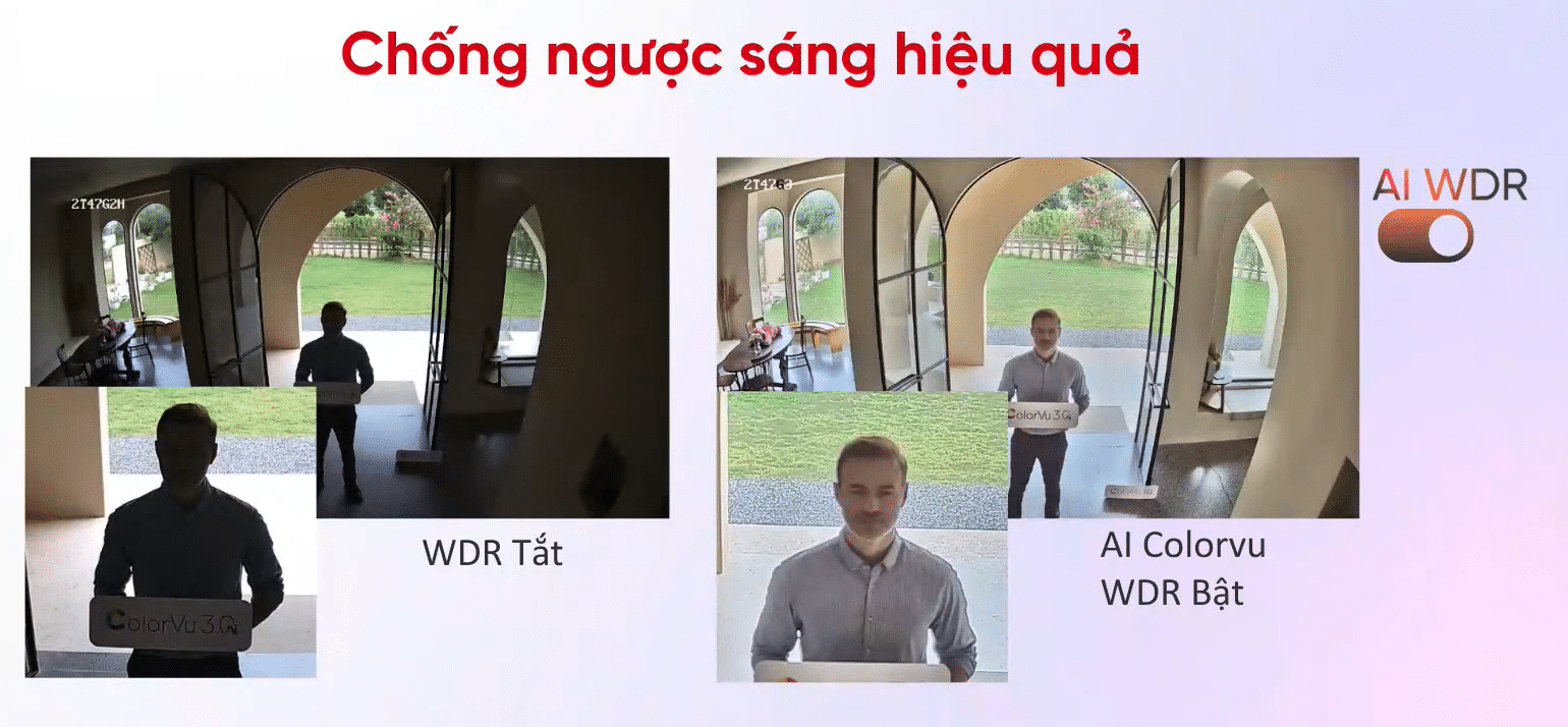 Tính năng AI WDR Chống ngược sáng hiệu quả