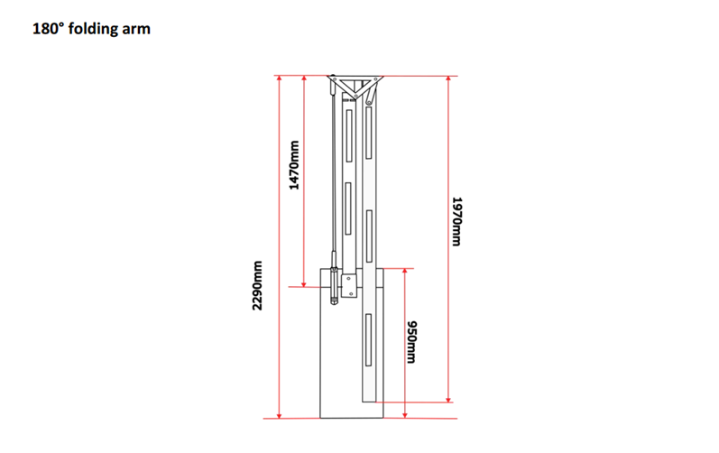 Barrier MAG BG657_180 tay chắn gập 180 độ