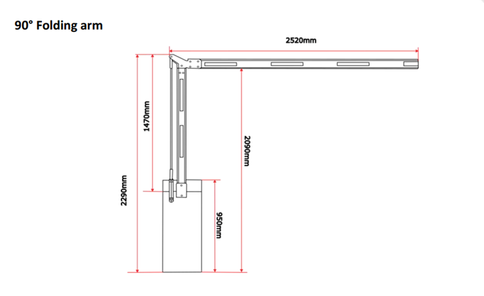 Tay Gập 90° Barrier MAG BG856F Cho Tầng Hầm & Trần Thấp
