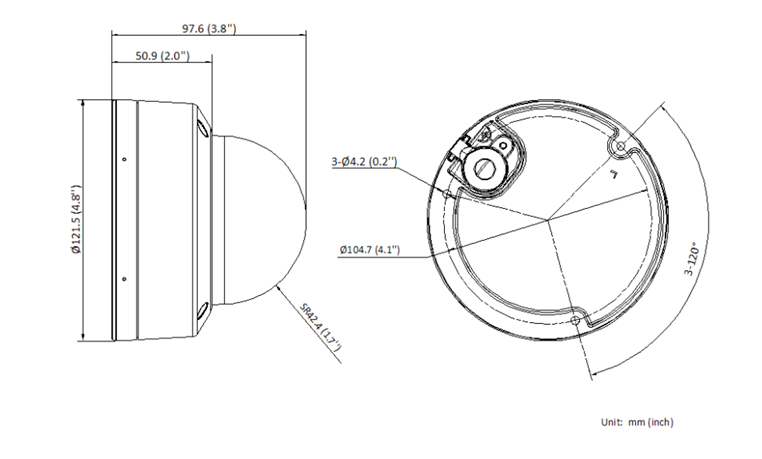 Thiết kế dome chắc chắn – Chuẩn IP67 & IK08 của Camera Hikvision DS-2CD1147G2-LUF