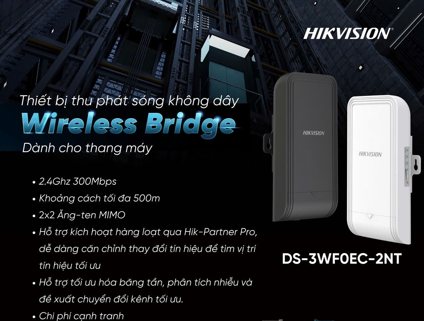 Bắn sóng Wifi chuyên dụng cho thang máy
