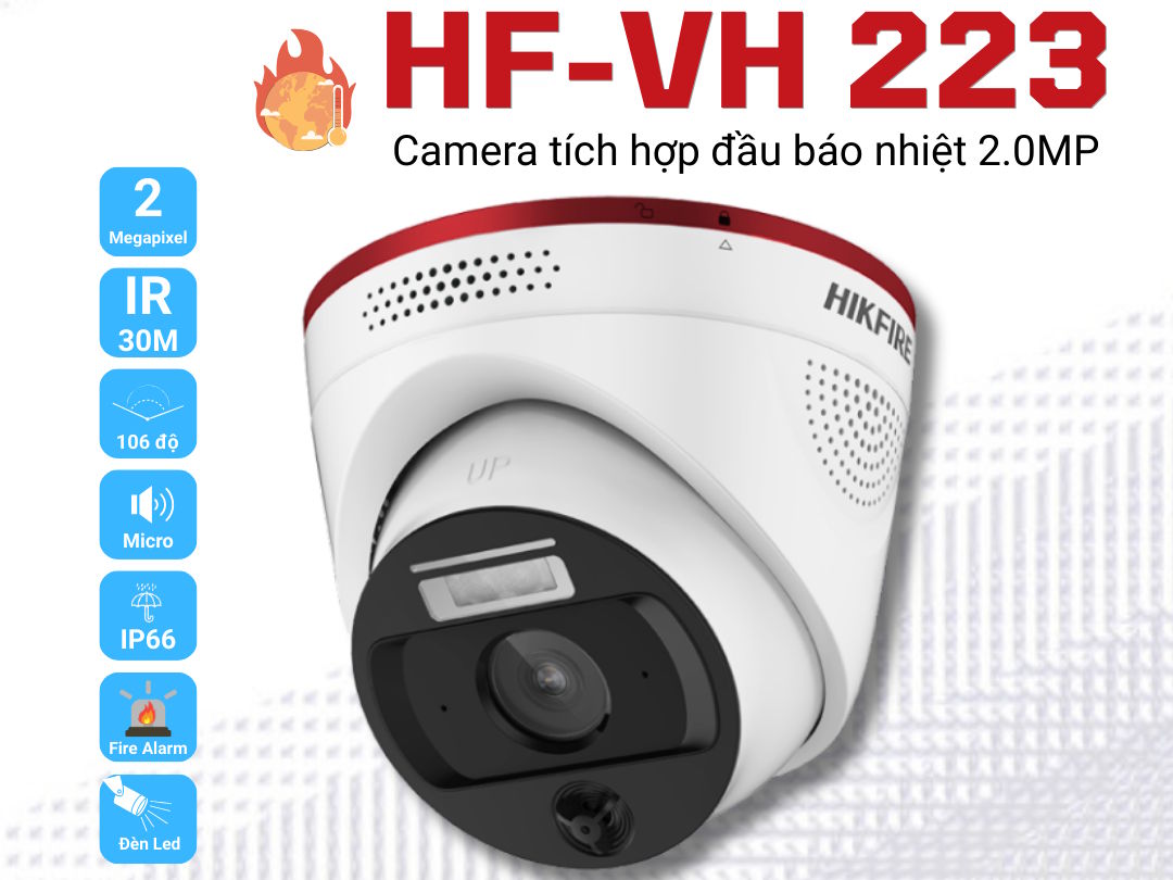 Camera báo cháy Hikfire HF-VH 223 tích hợp AI và cảm biến nhiệt