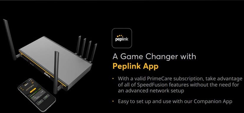 Quản lý Router Peplink B One 5G dễ dàng qua ứng dụng Companion App