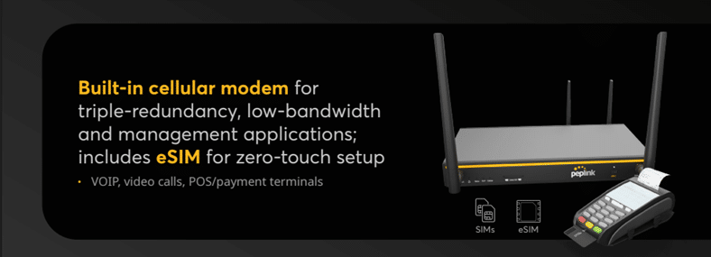 Giải pháp dự phòng Internet 3 lớp với Router WiFi Peplink B One Plus tích hợp eSIM