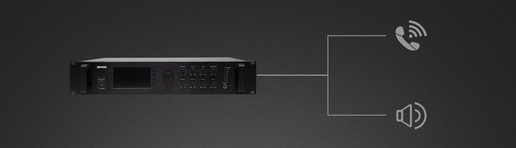 Đàm thoại và kết nối đa dạng trên Amply Spon NBS-2301P13