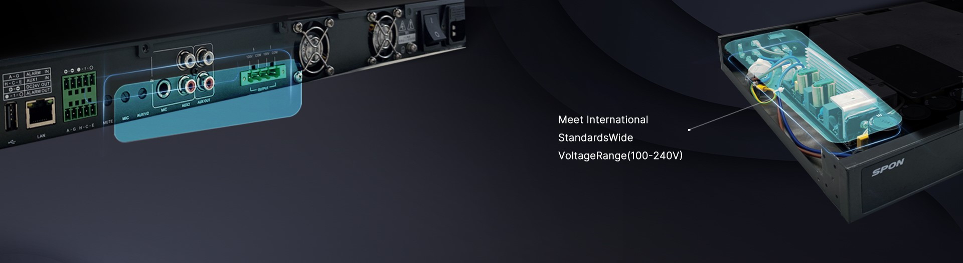 Hiệu suất khuếch đại cao của Amply IP Spon XC-9508P26