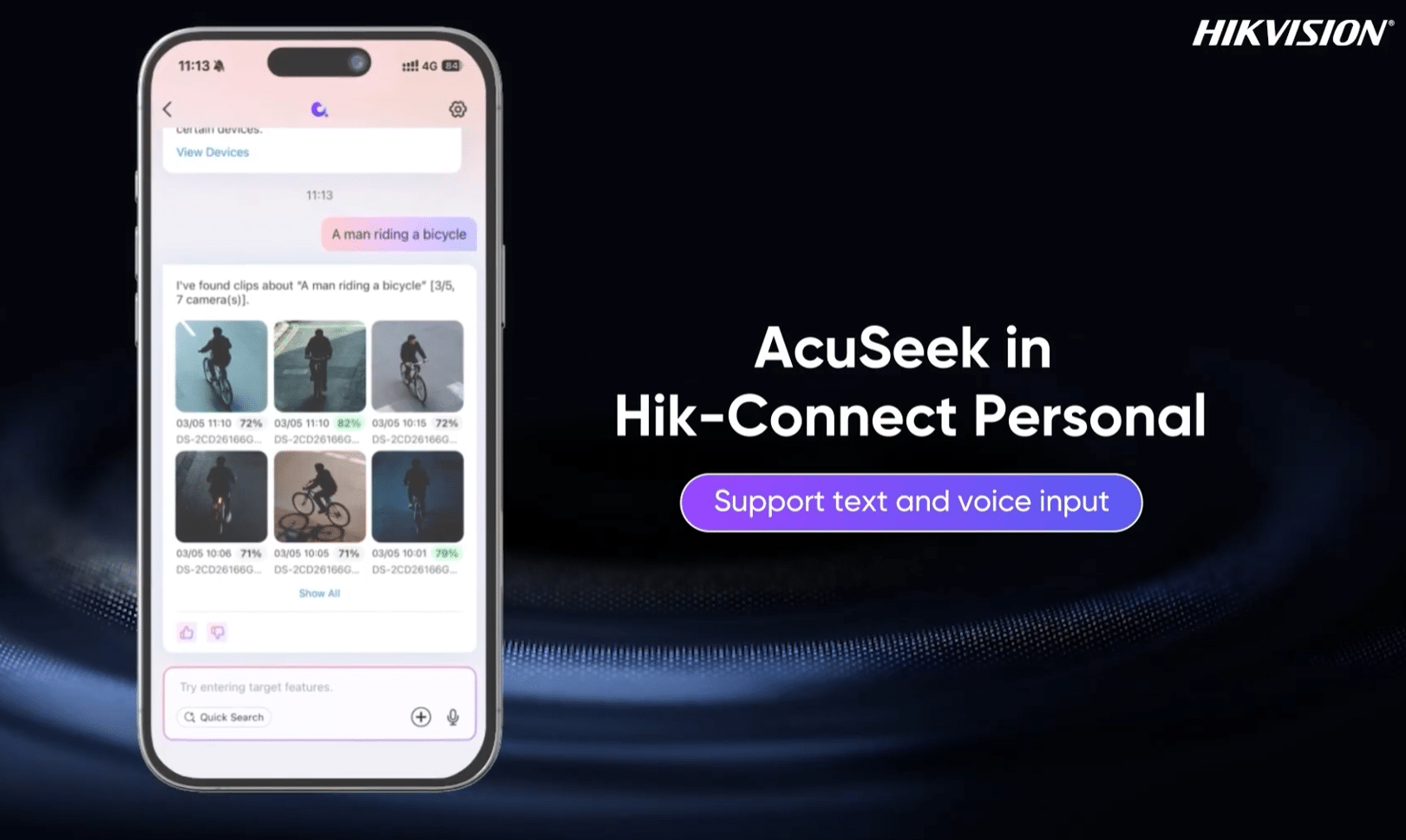 Tìm kiếm trên điện thoại ứng dụng Hikconnect